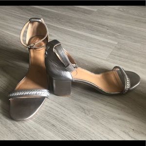 Jack Rogers Silver Block Heels